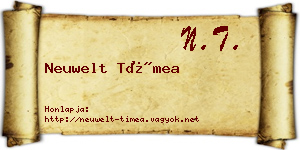 Neuwelt Tímea névjegykártya